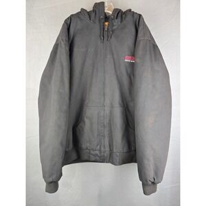 CornerStone Jacket Mens 2XL Black Hooded Canvas Workwear Quilted Lined